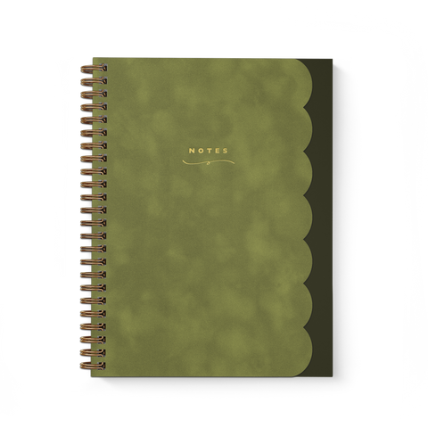 Scallop Notebook in Moss