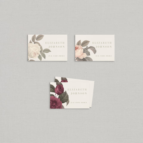 Elizabeth Business Cards Floral + Foil