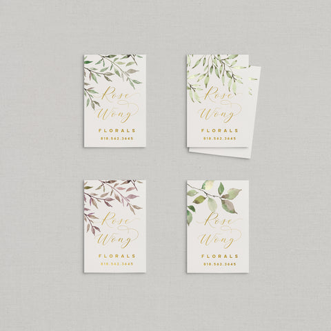 Rose Business Cards Watercolor + Foil