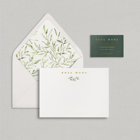 Rose Personalized Stationery Large