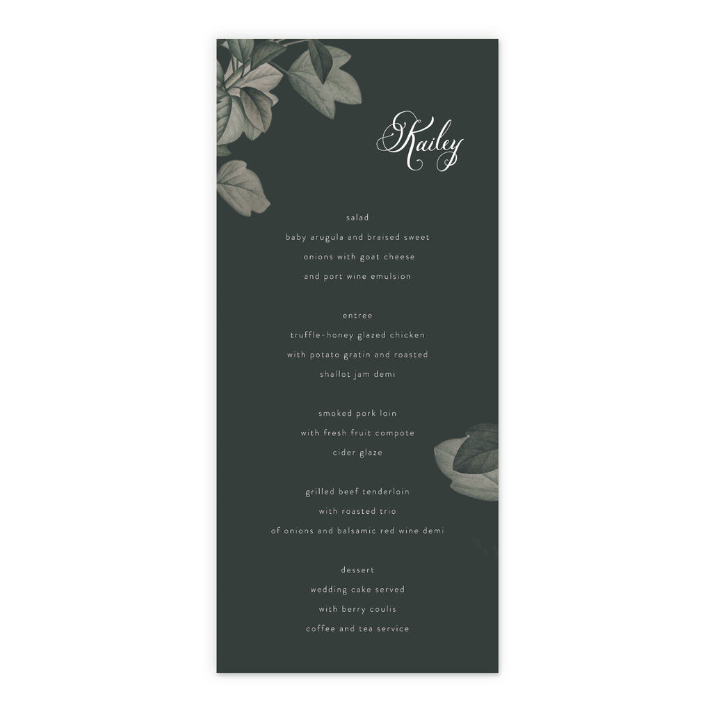 Menus with guest name