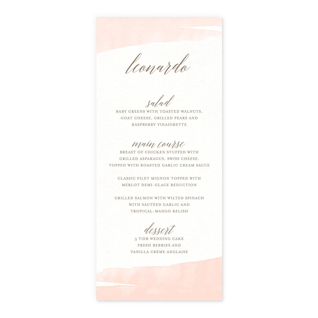 Menus with guest name